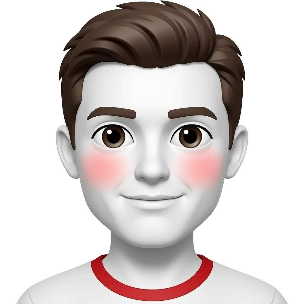 흰색얼굴의 붉은색 홍조를 하고 있는 이모티콘 emoji