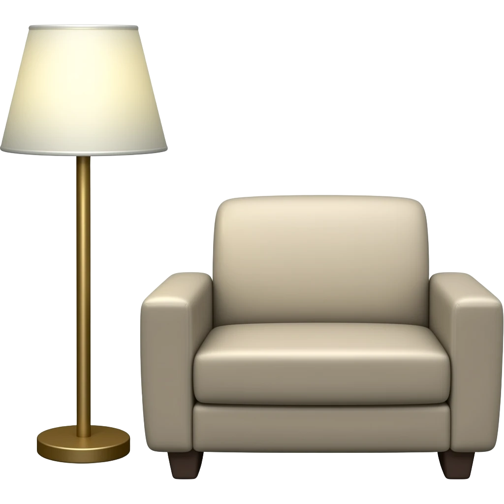 lamp next to a sofa, no background emoji