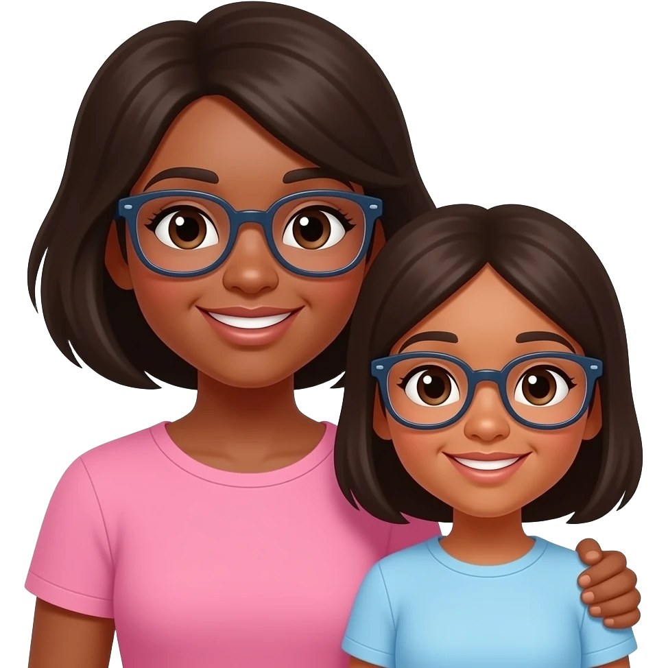 Mother and daughter bonddarkerBond sour glasses skin tone emoji