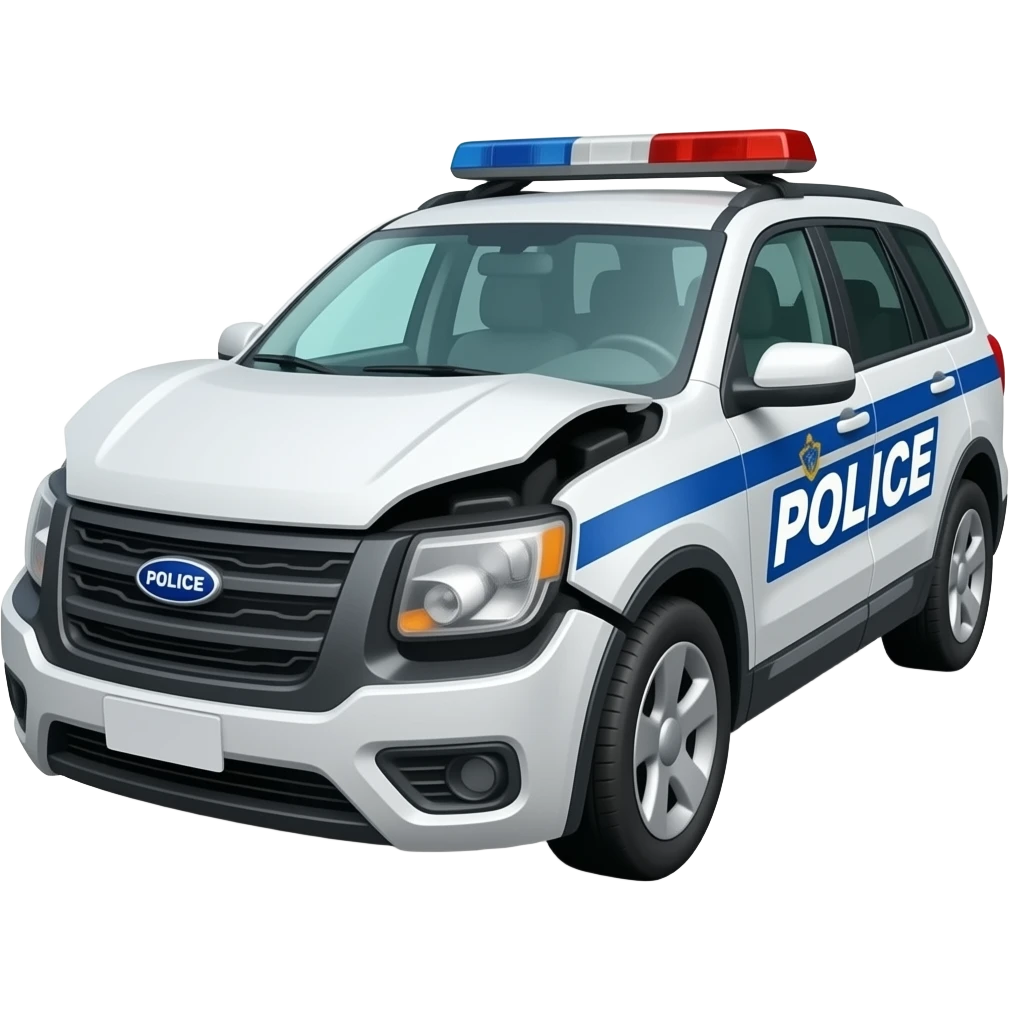 crashed police suv emoji