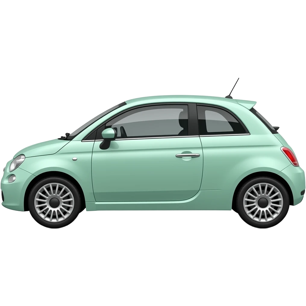 mint green fiat 500 twinair side view emoji