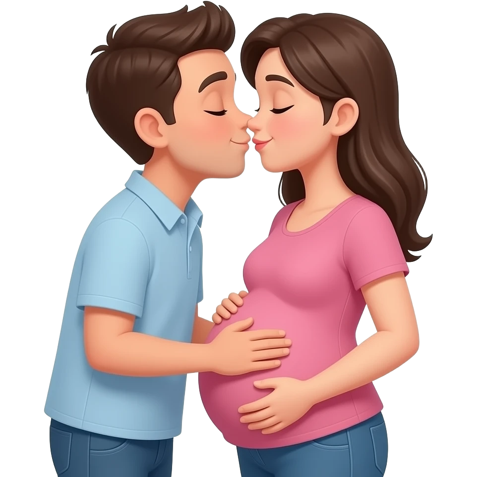 bf kissing lady belly emoji