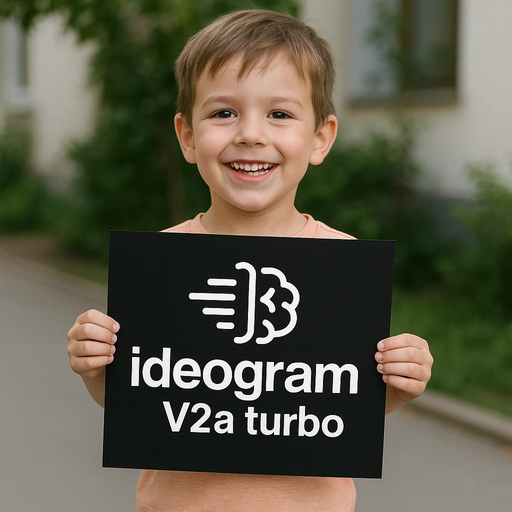 make image of a child holding a poster of this image emoji
