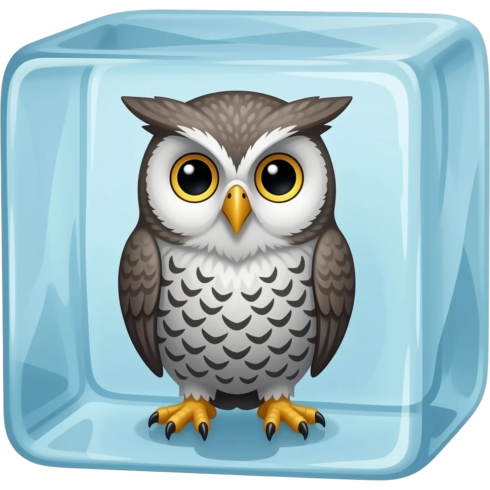 Owl heat Out of cold iceblock emoji