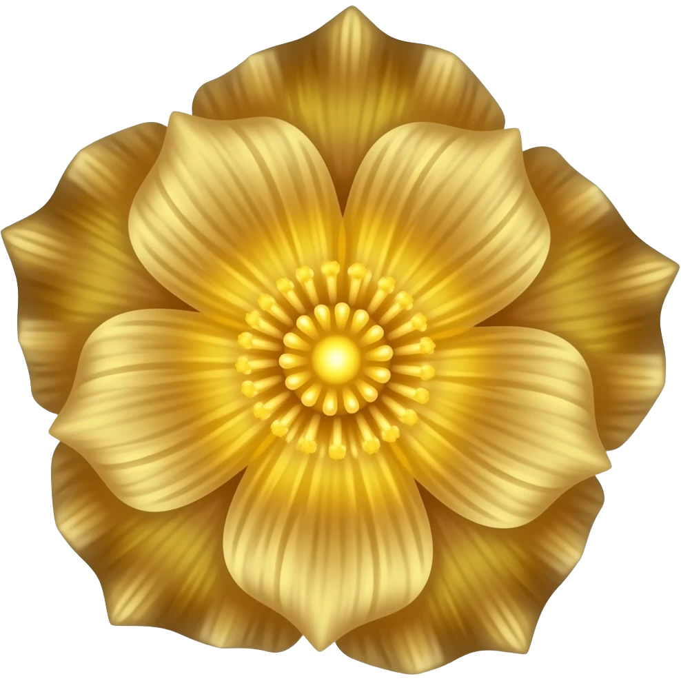 bioluminescent, detailed golden bloom emoji