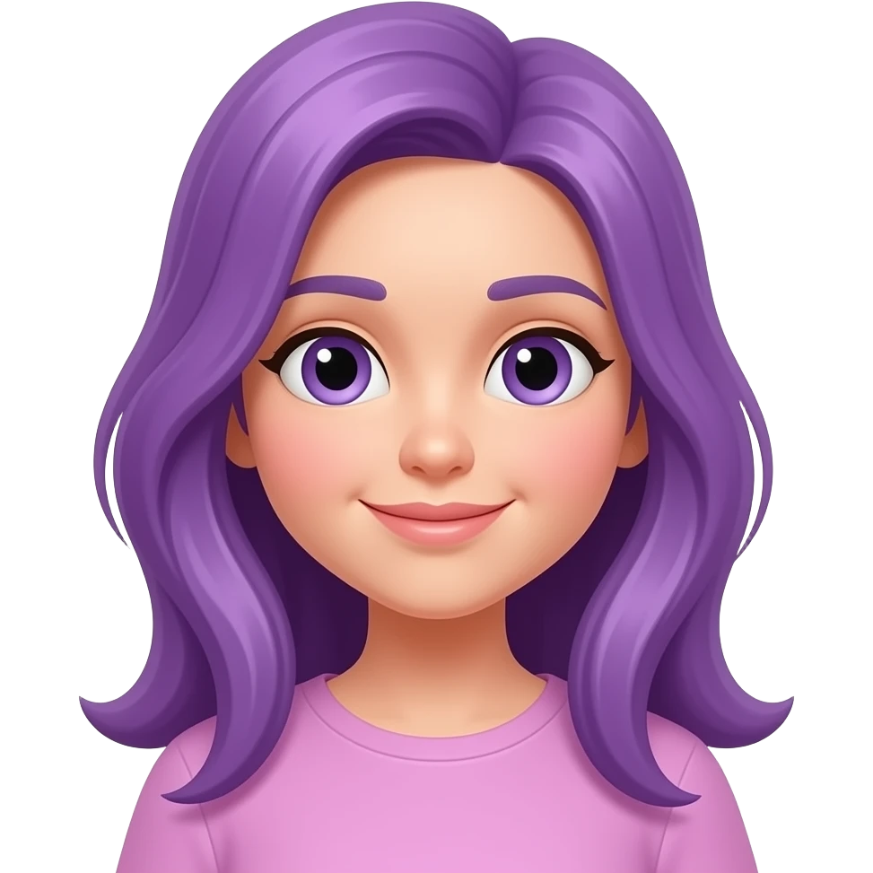 GIRL WITH LONG PURPLE HAIR WELCOMED YOU emoji