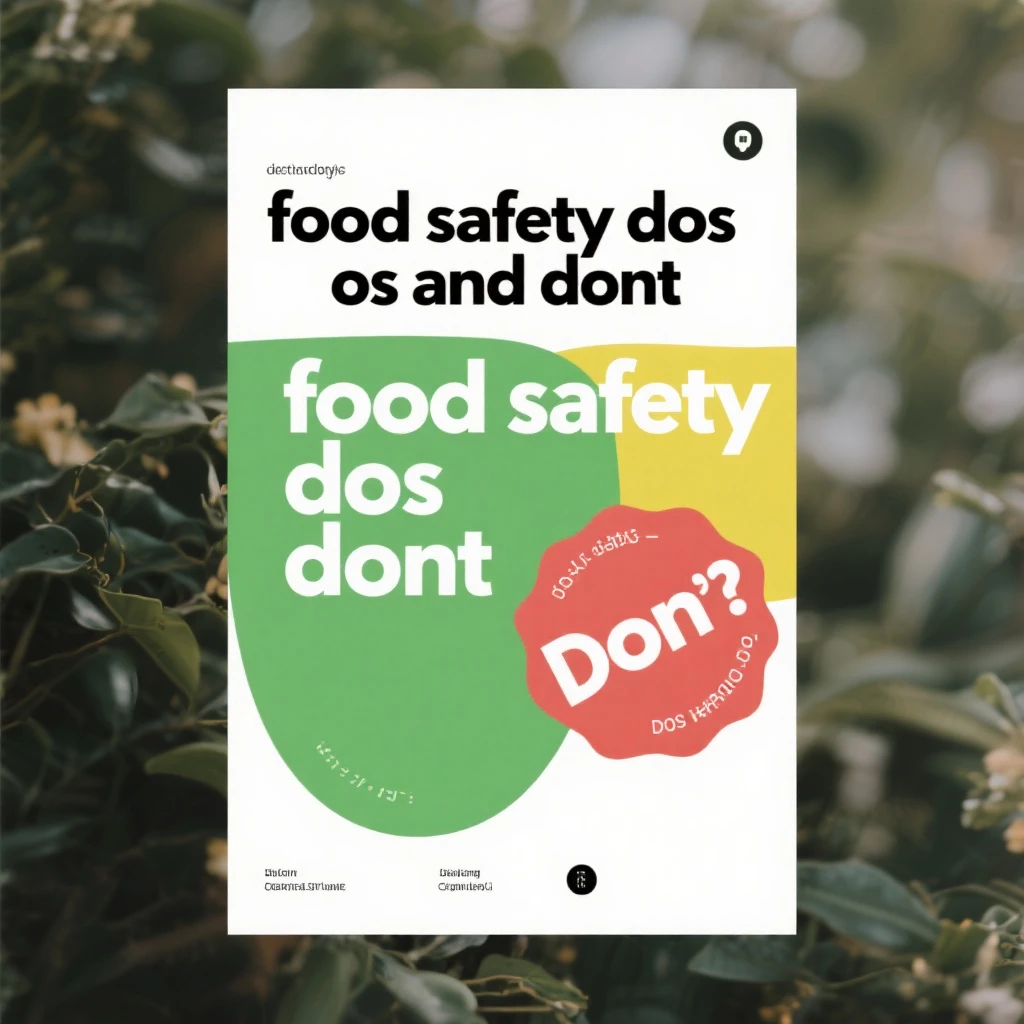 make a detail poster with title of "food safety dos and dont" emoji