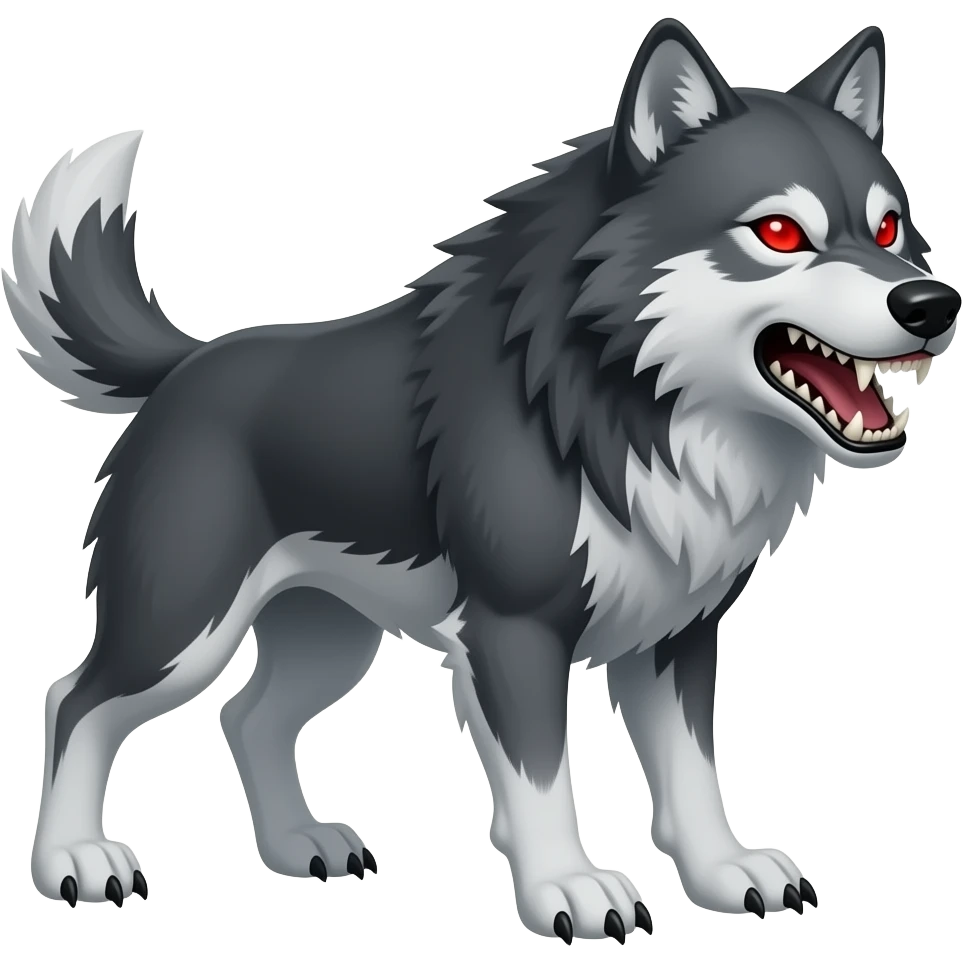 Aggressive wolf emoji