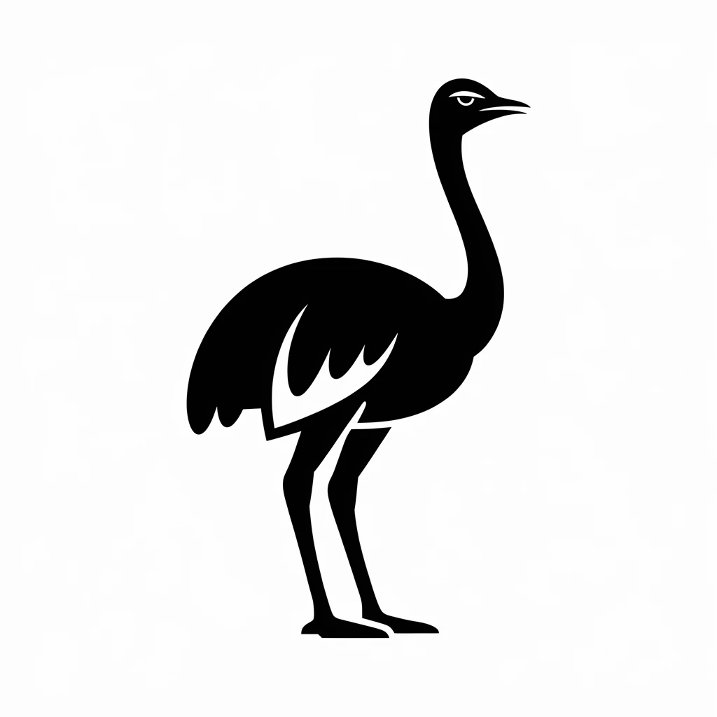 Ostrich icon black silhouette emoji