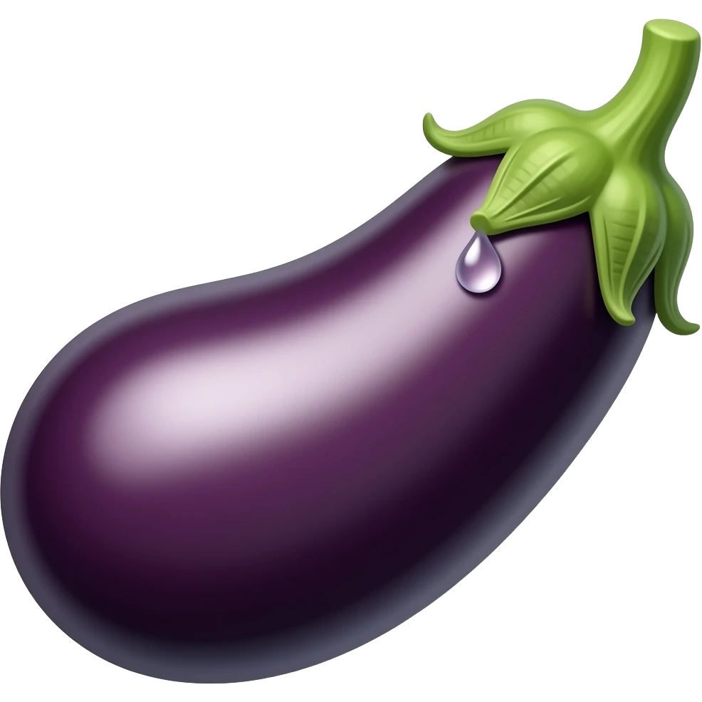 баклажан с каплей на конце emoji