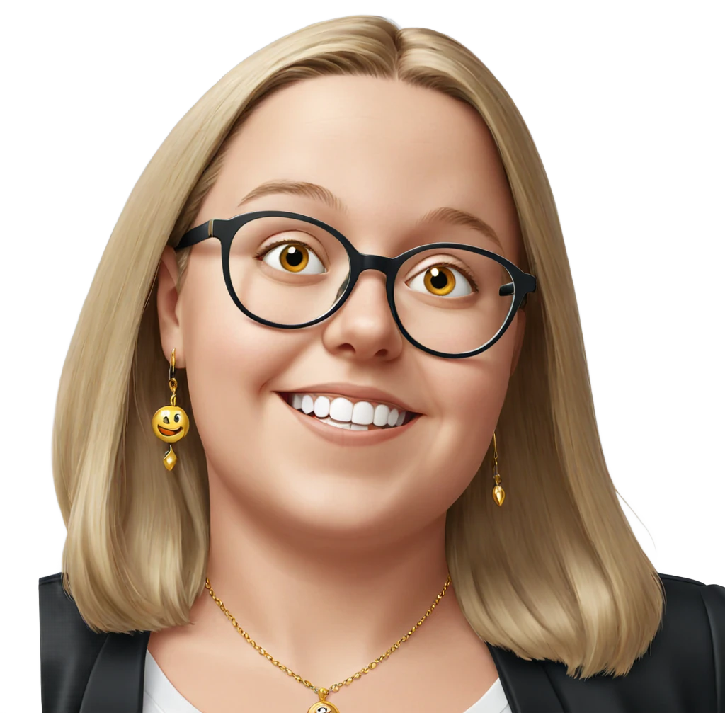 smiling girl portrait with jewelry emoji