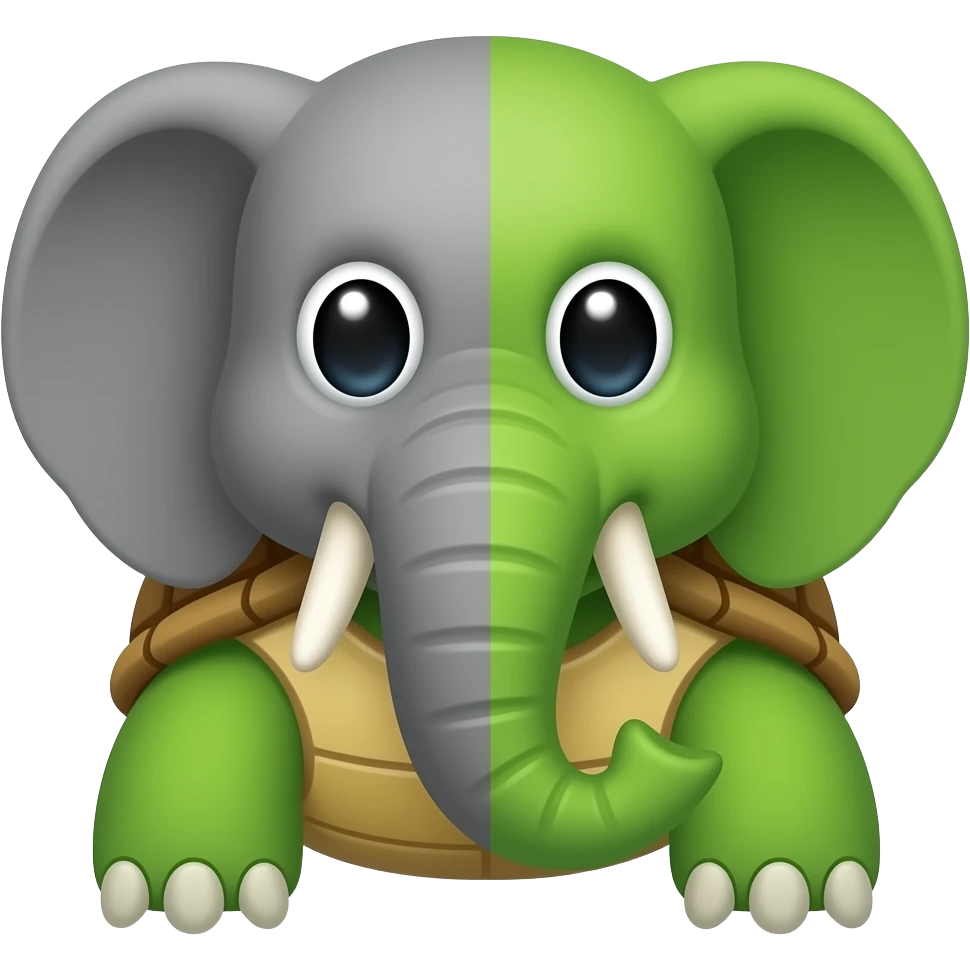 elephant & turtle combined iphone emoji emoji