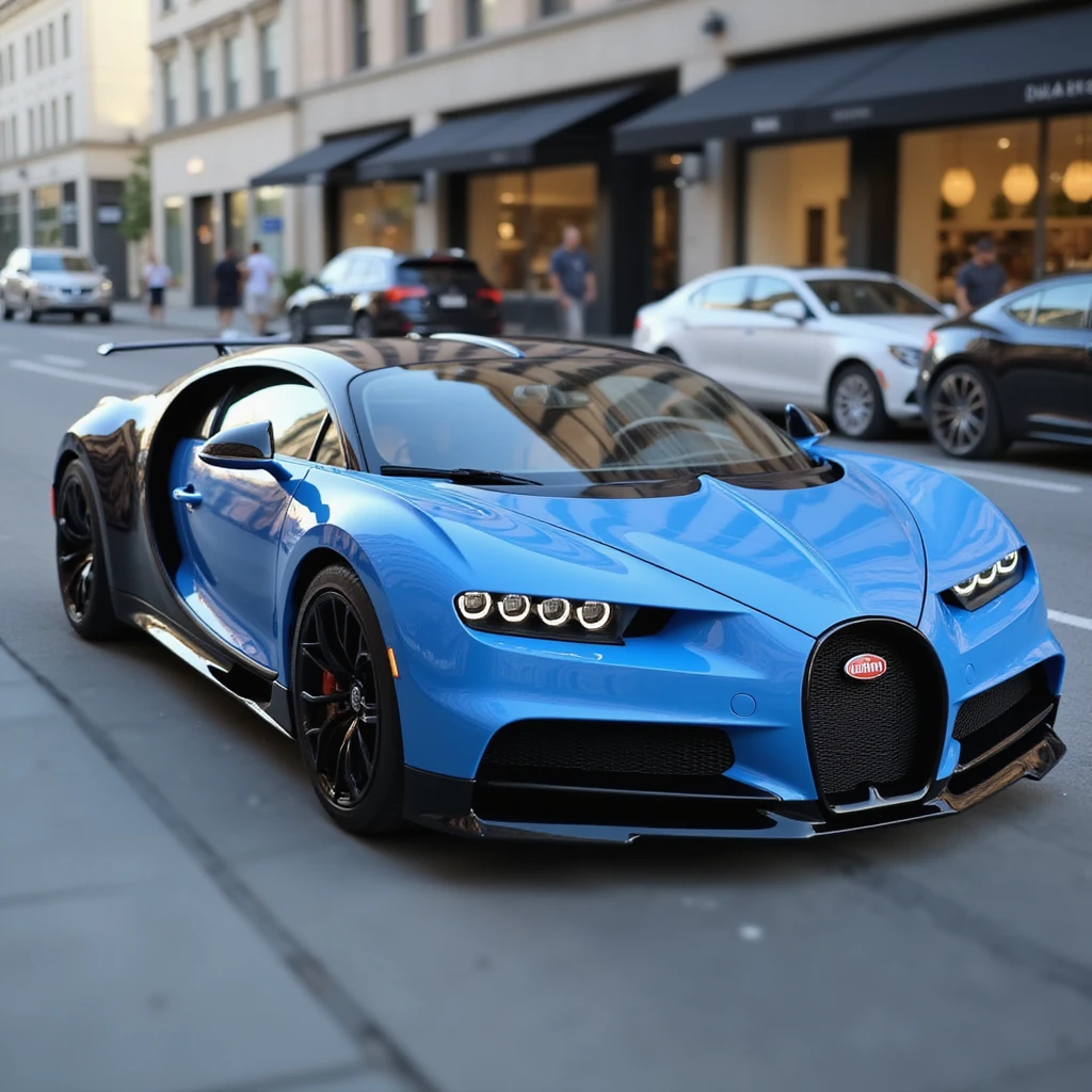 realistic Bugatti sports car, photorealistic style emoji