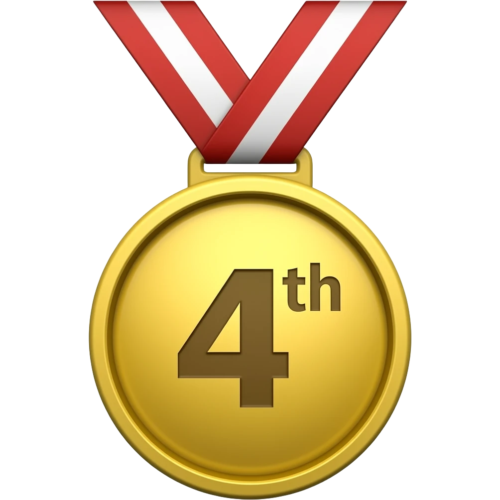 medal with 4the place make it wooden emoji