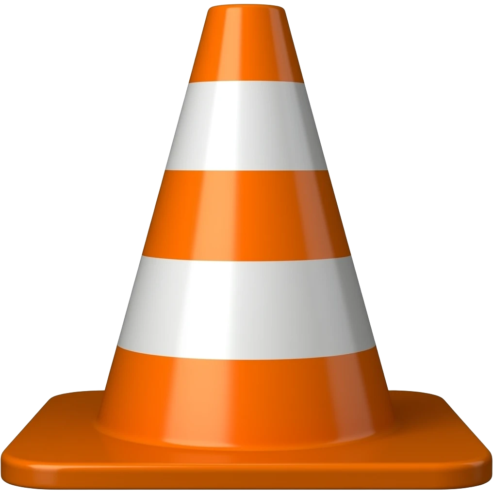 emoji cône de chantier orange sans arrière plan emoji