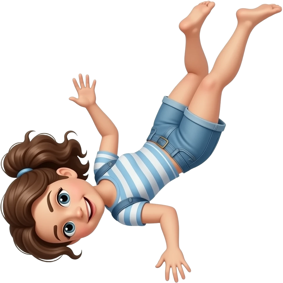 white woman faling emoji