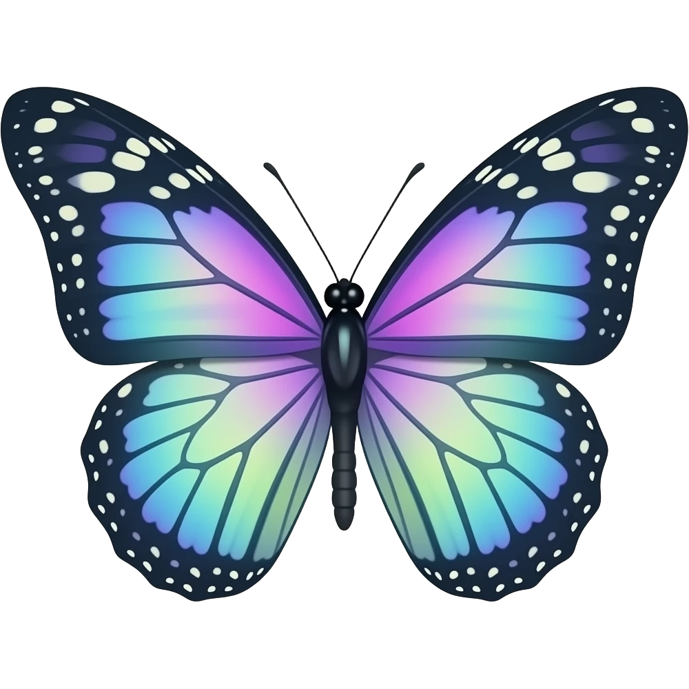 Beautiful neon Butterfly glowing emoji