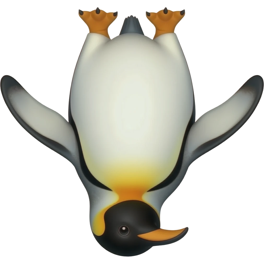 inverted colored penguin emoji