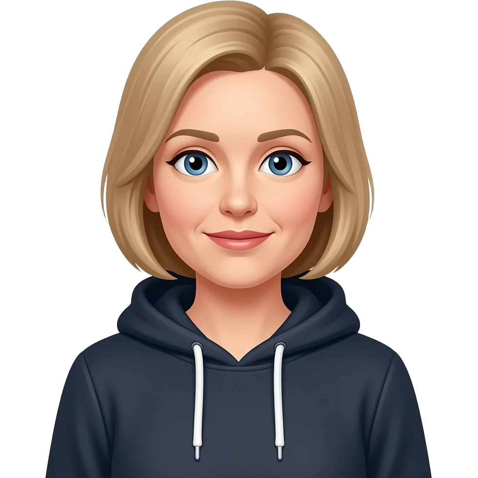 Russian IT Business woman in hoodie, 40+ emoji