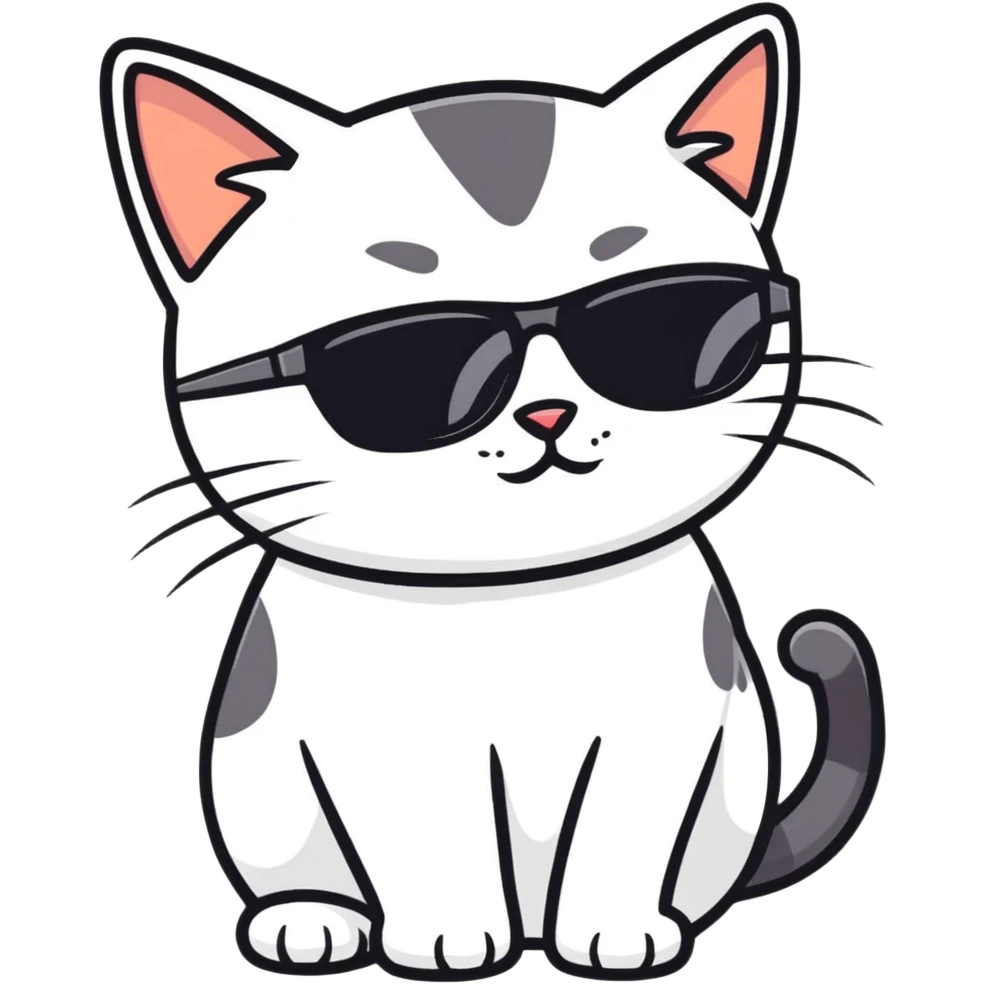 Cat with sunglasses emoji