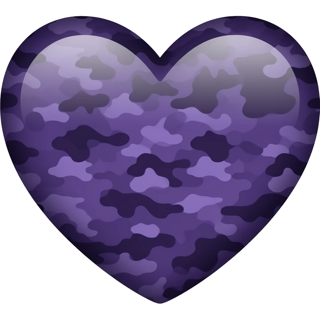 Dark purple camouflage heart emoji