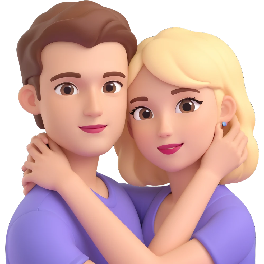 couple posing, close up pose, living room background emoji
