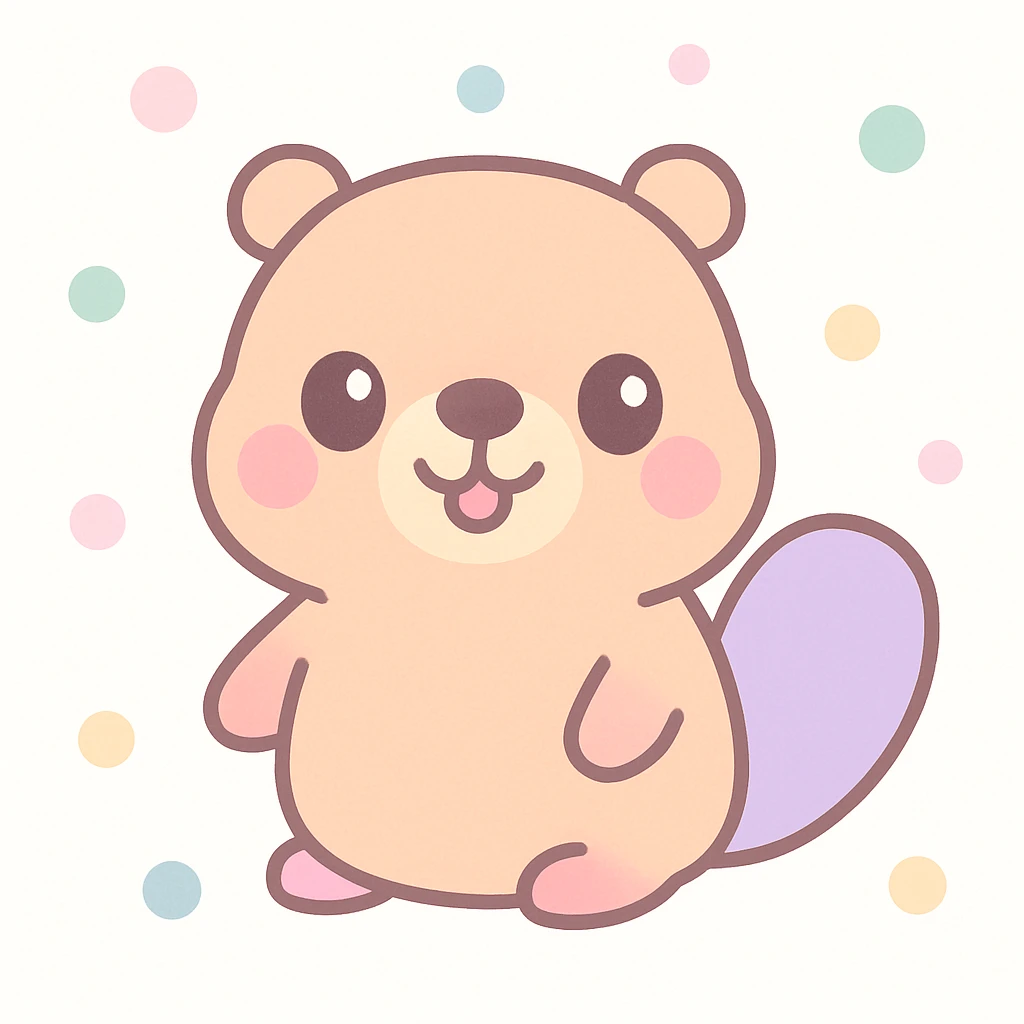 cute kawaii style beaver emoji