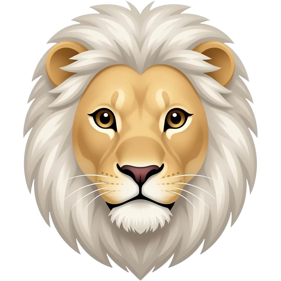 white haired lioness face emoji