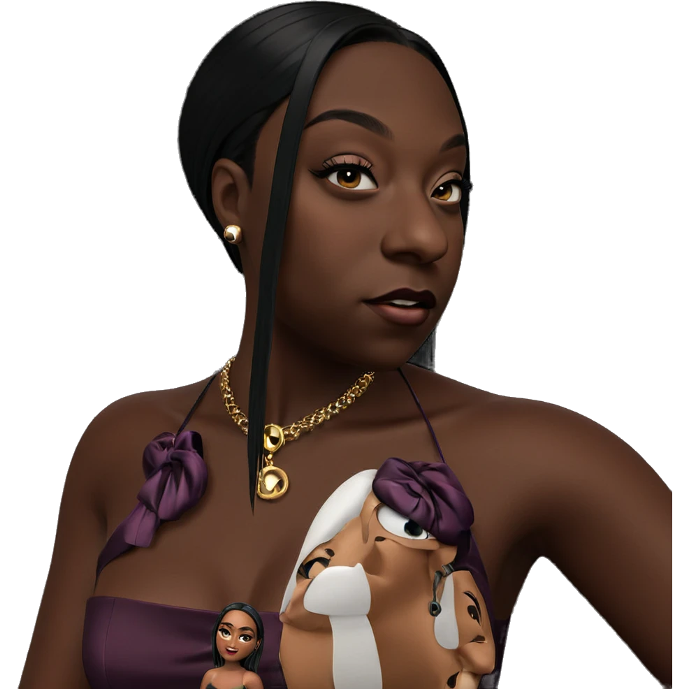 dark beauty in elegant dress emoji