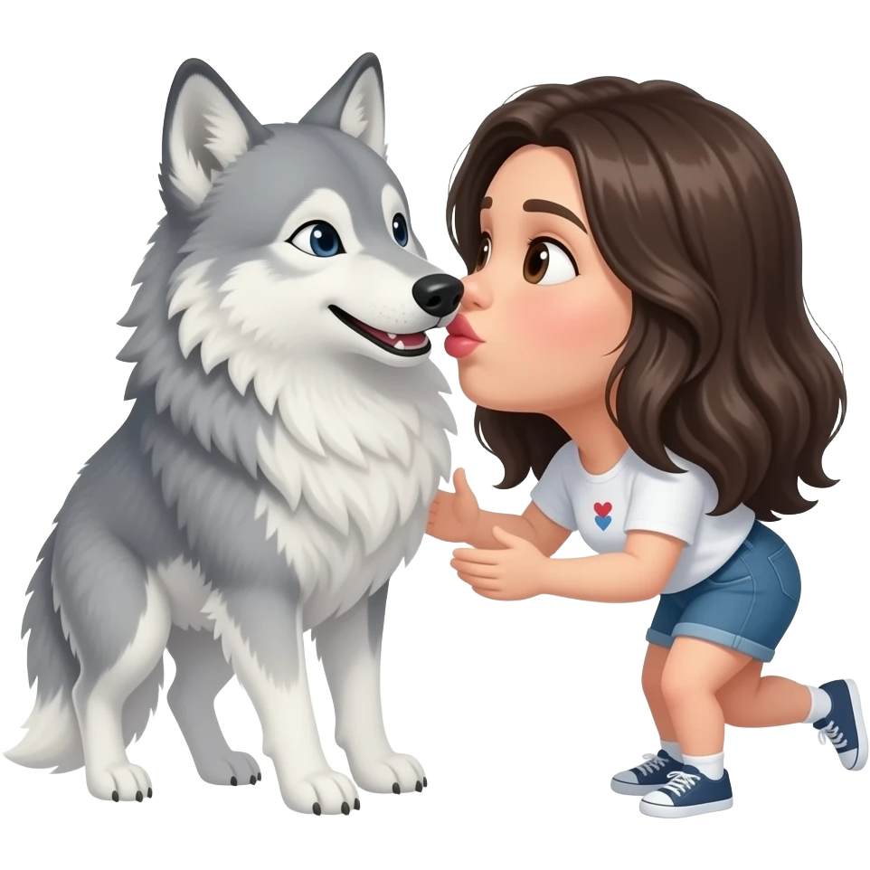 Leona tira beso a lobo emoji