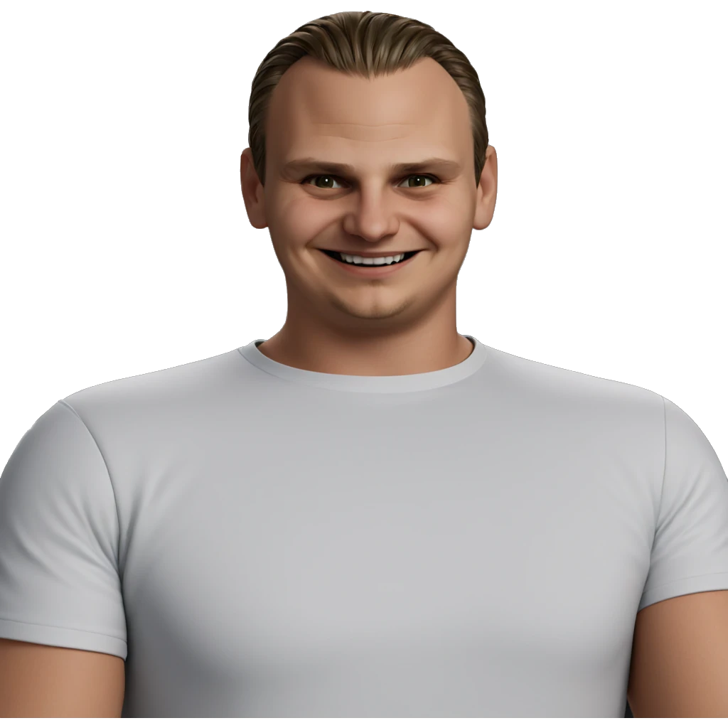 smiling guy in kitchen shot emoji