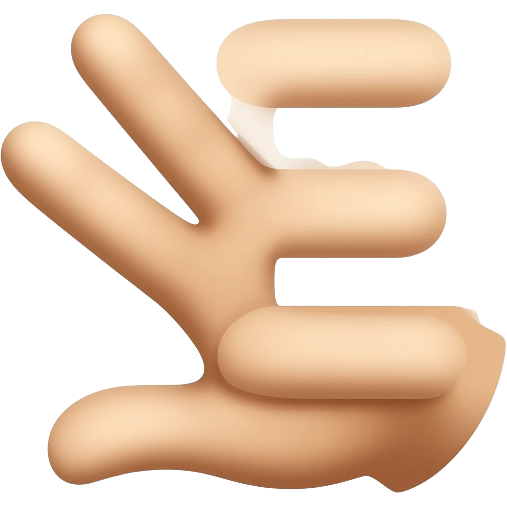 Hand and fingers shaped like a sideways E emoji