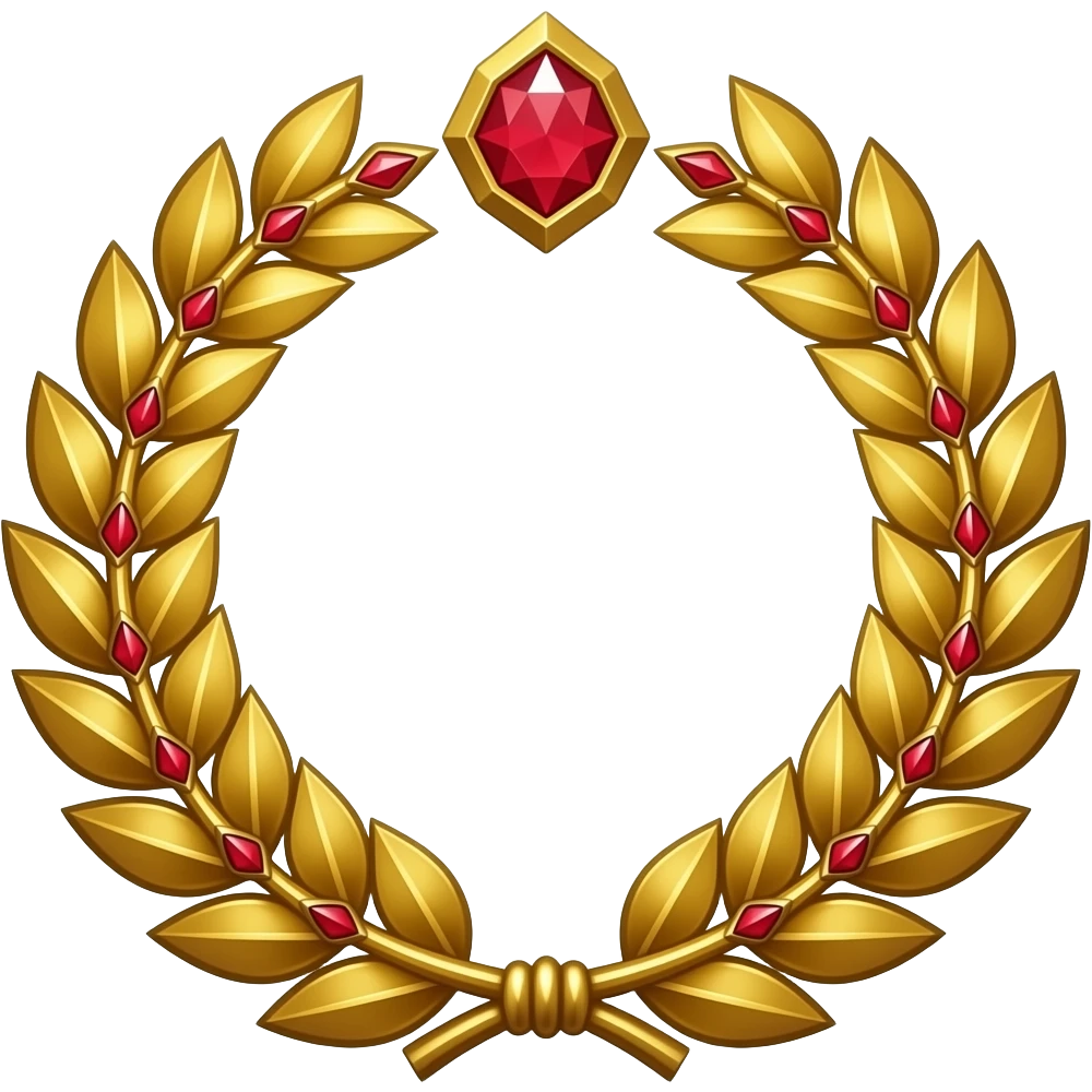 Corona de laurel imperial de oro y diamantes rojos del dios Emperador de Warhammer 40k emoji