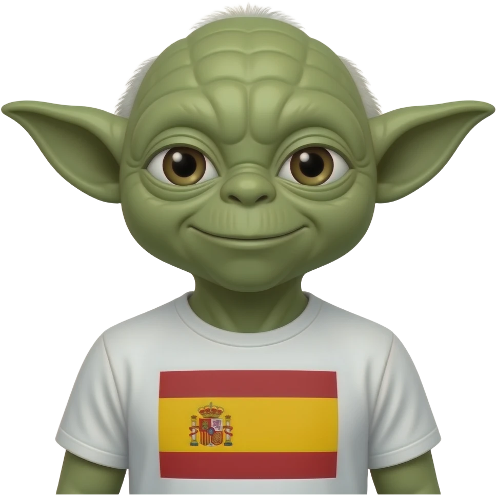 Yoda avec un t-shirt de l’Espagne emoji