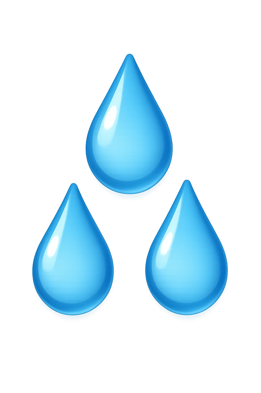emoji 3d stile iphone che rappresenta 3 GOCCE DI ACQUA 3d emoji