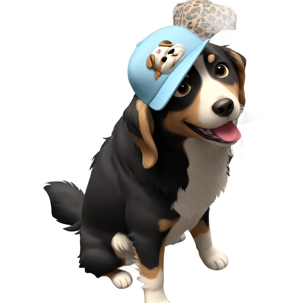 dog wearing a baseball cap emoji