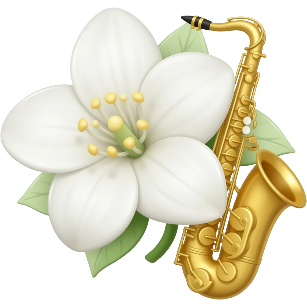magnet wearing jasmine flower playing saxophone emoji