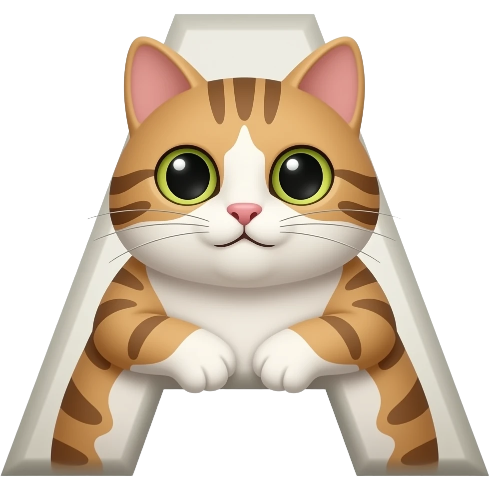 Letra A com um gato emoji