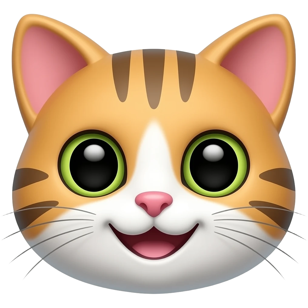 Face cute cat smile emoji