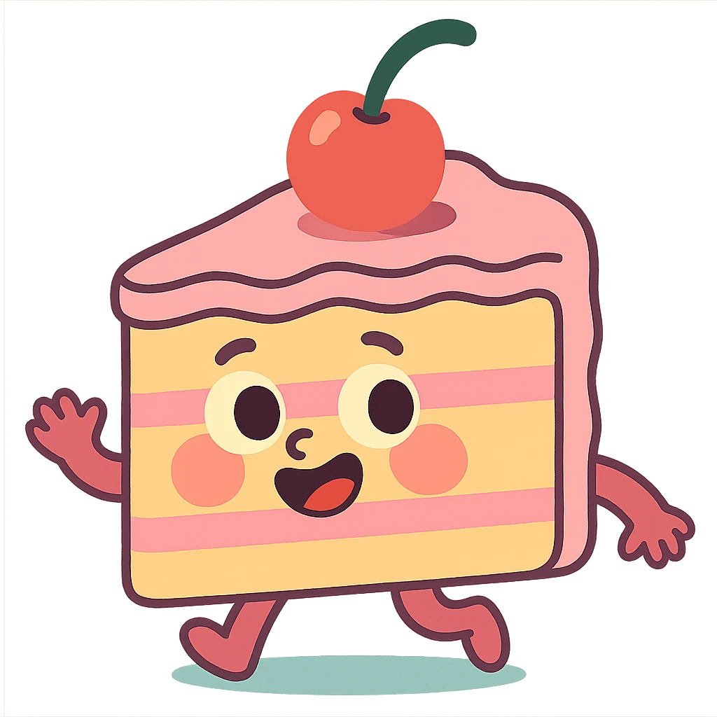 slice of cake with a cherry on top emoji