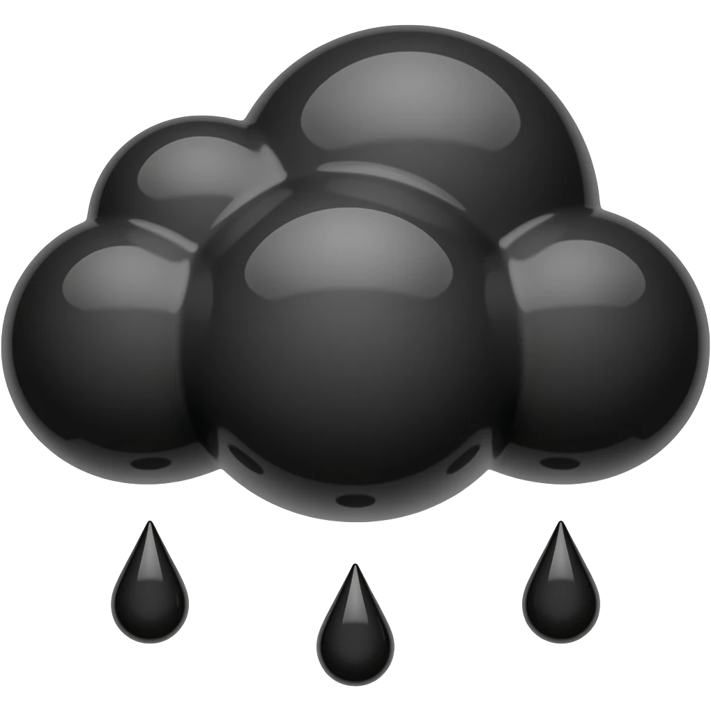 black cloud with black drops emoji