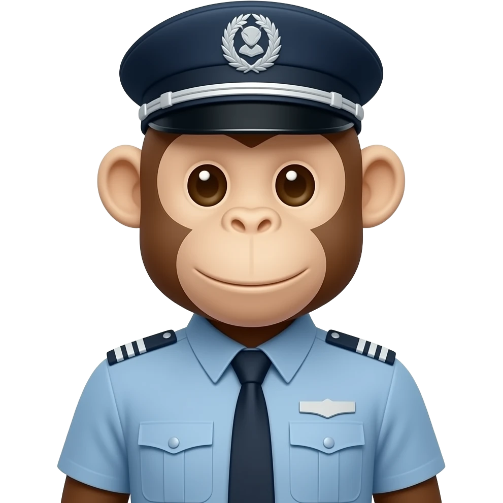 monkey wear a driving uniform half body standing close up emoji