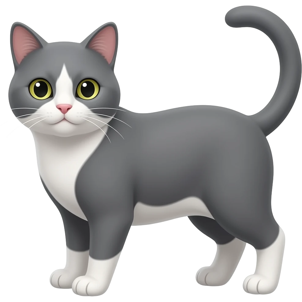 Gato gris con blanco emoji