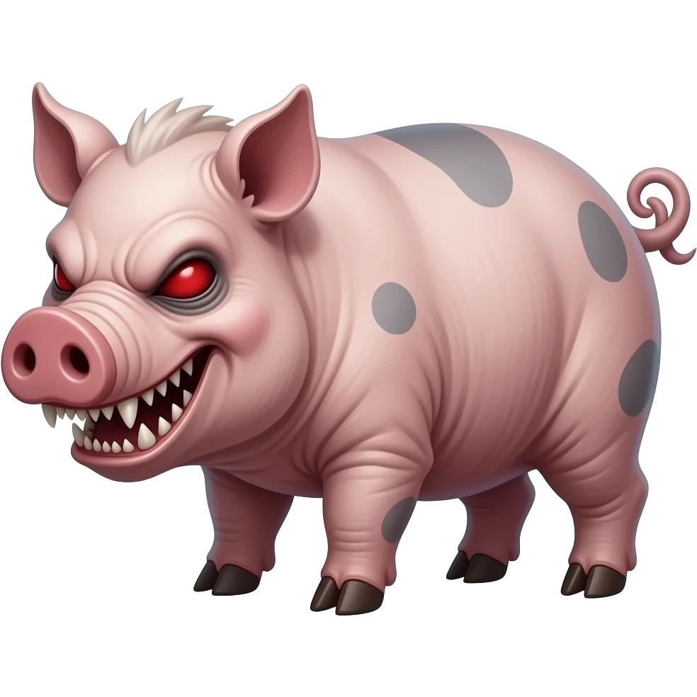 Scary evil Demonic pig emoji