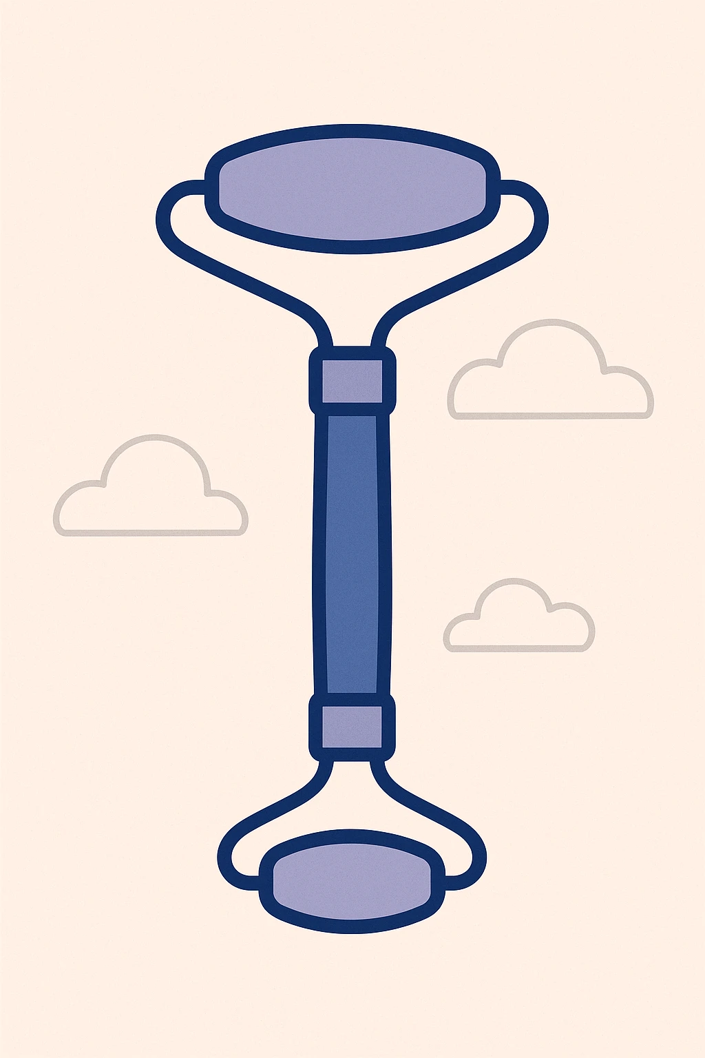 gua sha roller tool, elegant, minimal, soft colors emoji