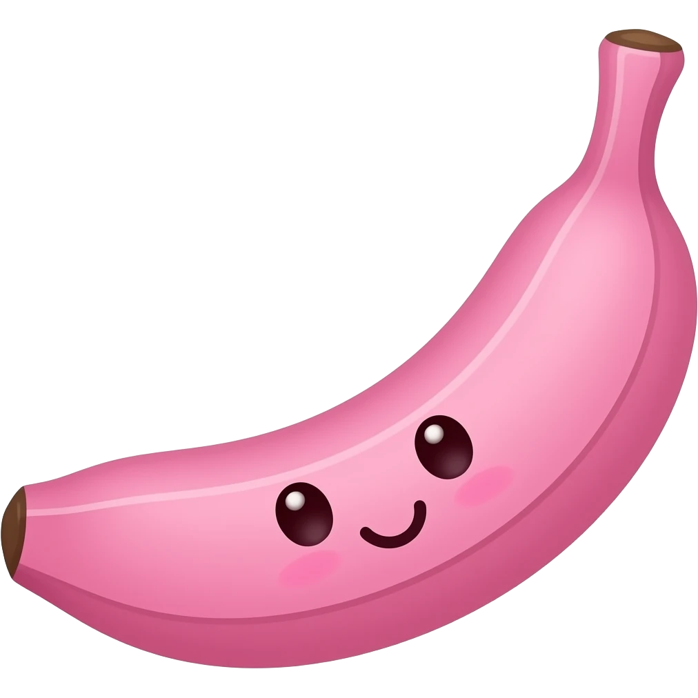 Kawaii pink banana emoji