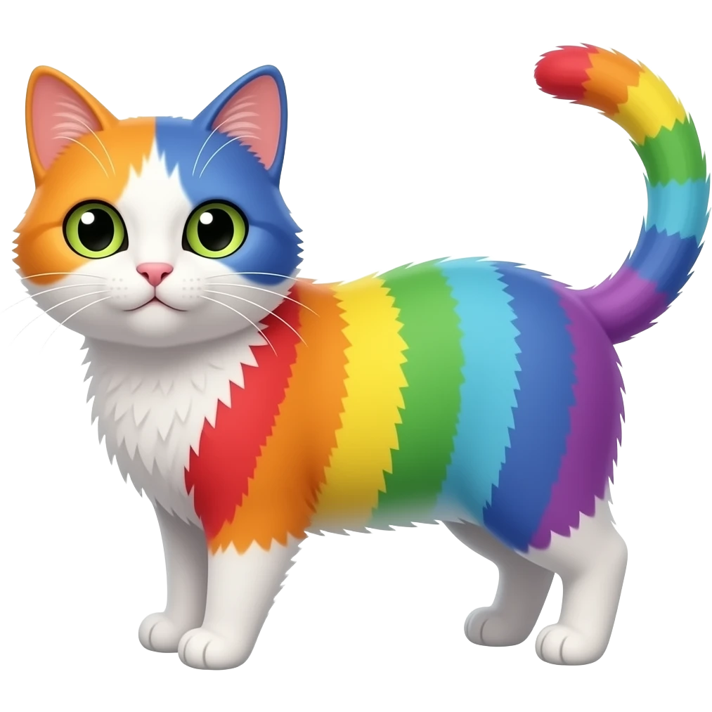 Chat Arc-en-ciel emoji