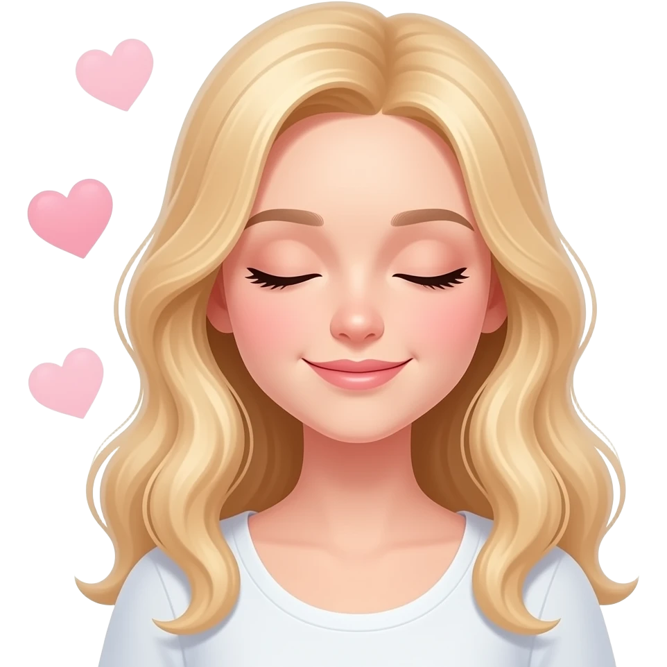 blonde gal dreaming of lovr emoji