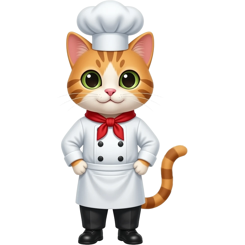 a female cat dressed as a chef emoji