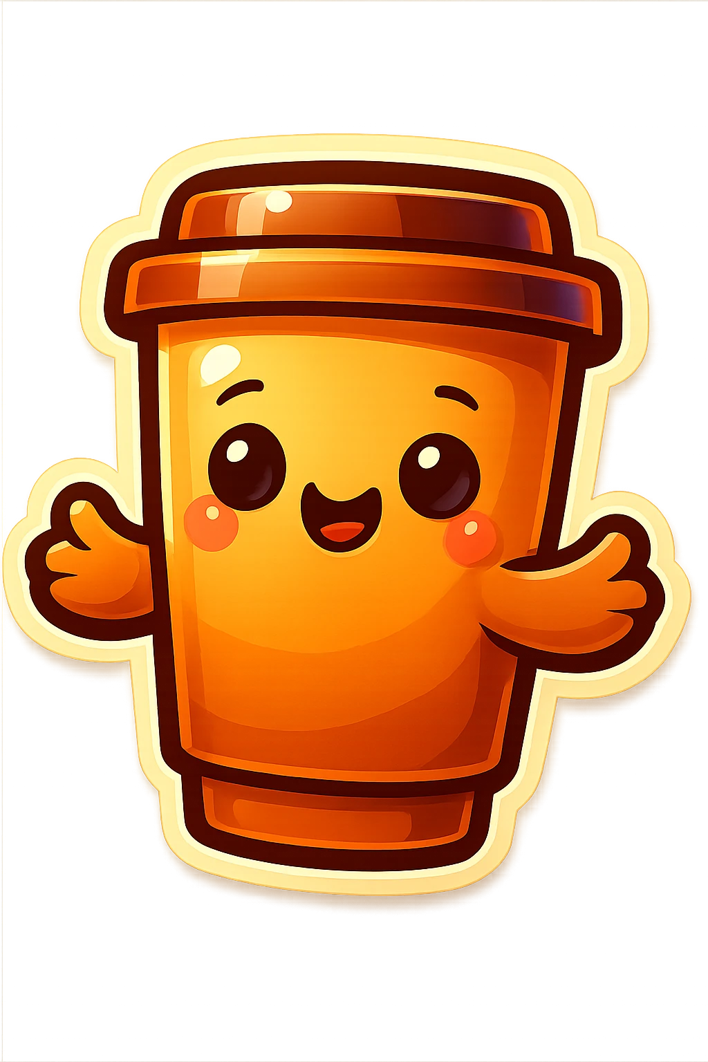 Tall coffee cup, compassion, hug emoji